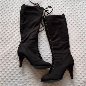 Vintage Diba Lace-Up Knee-High Boots